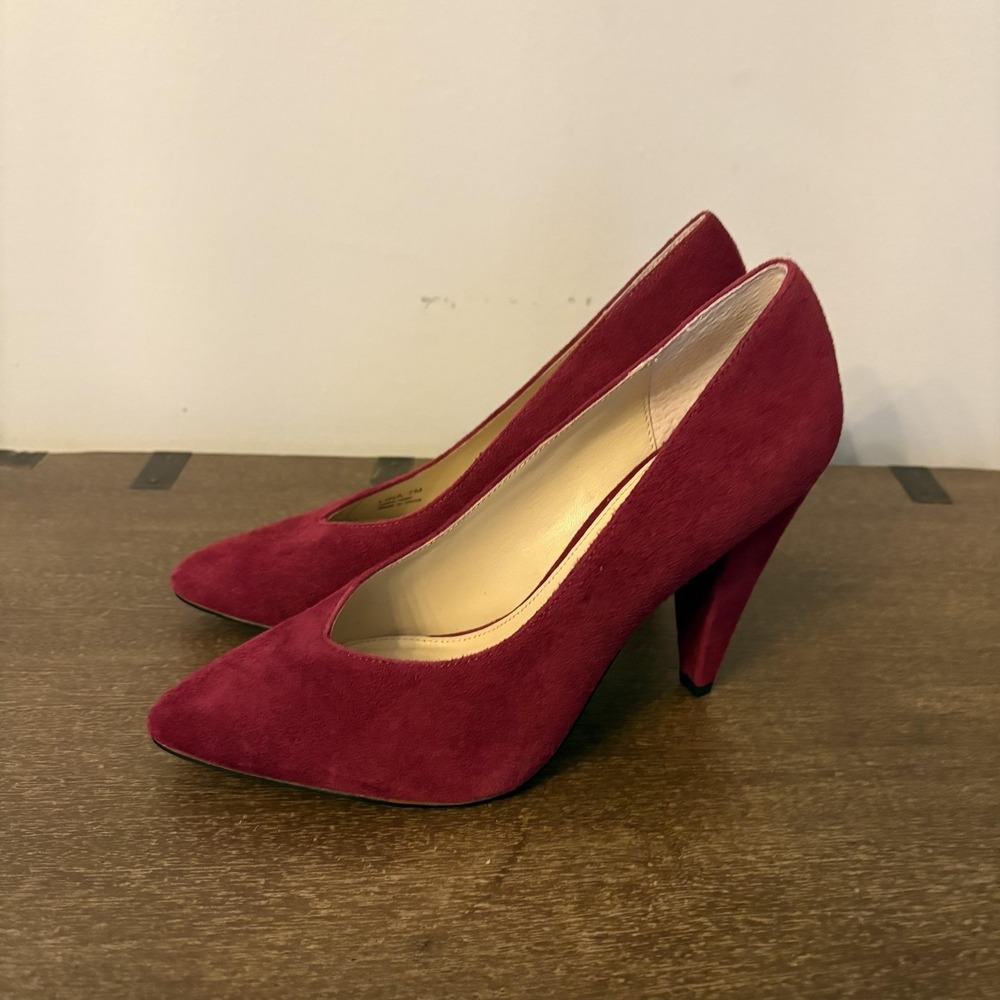 Botkier Shoes Womens Size 7 Red Suede Pointed Toe Stiletto Heel Pumps Dress